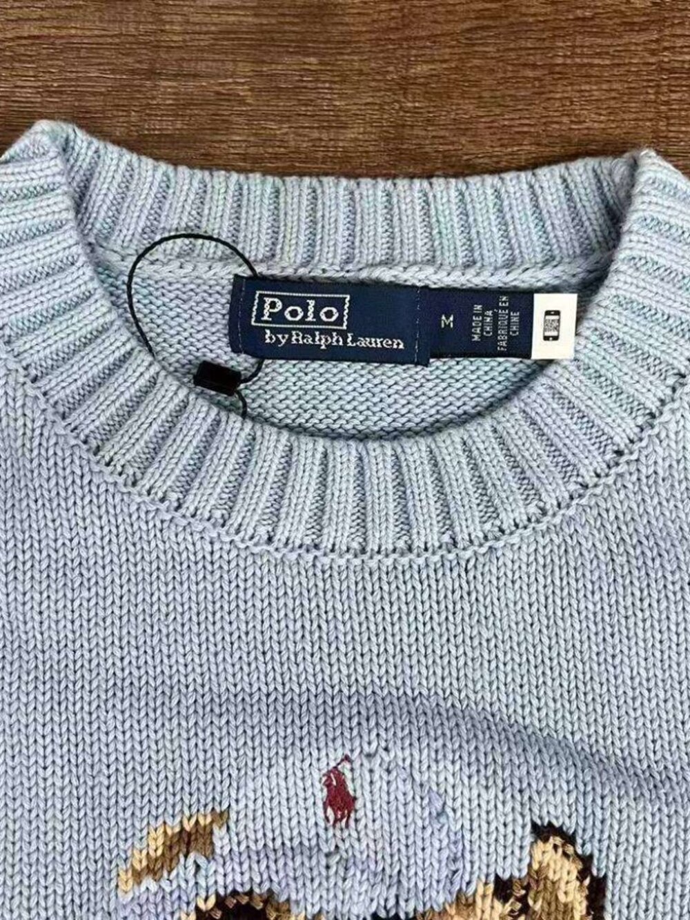 Polo Ralph Lauren Blue Polo Bear Crewneck Knit Sweater - Picture 3 of 9